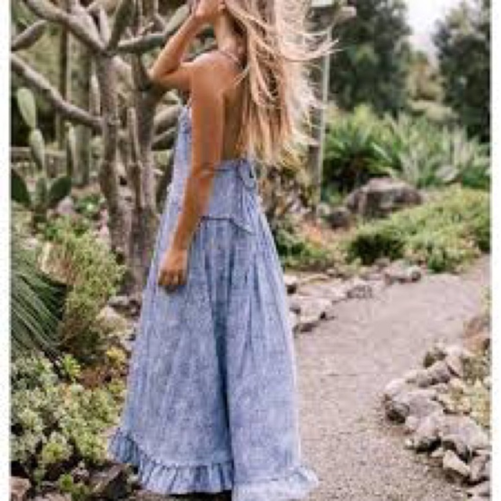 Spell Blue Maxi Dress with Elegant Flow